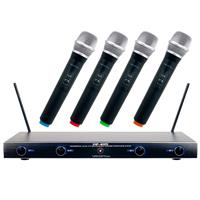 VocoPro VHF-4005 4 Channel Rechargeable VHF Wireless Mic System, 4x Mics, CH 1